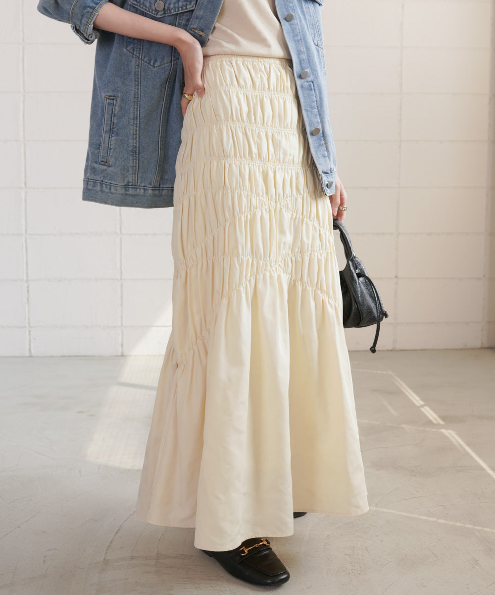 シャーリングギャザースカート