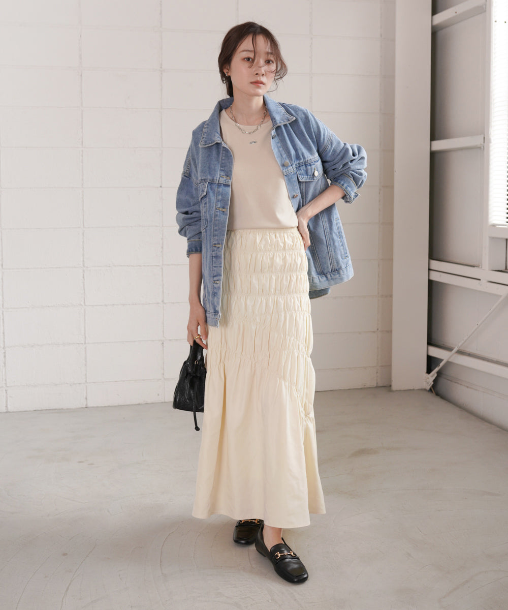 シャーリングギャザースカート