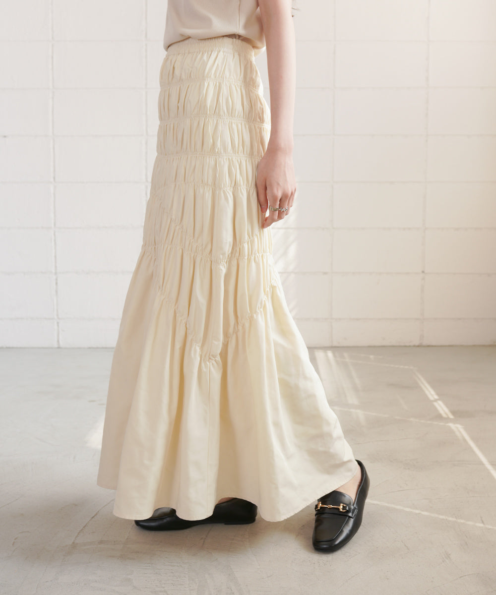シャーリングギャザースカート