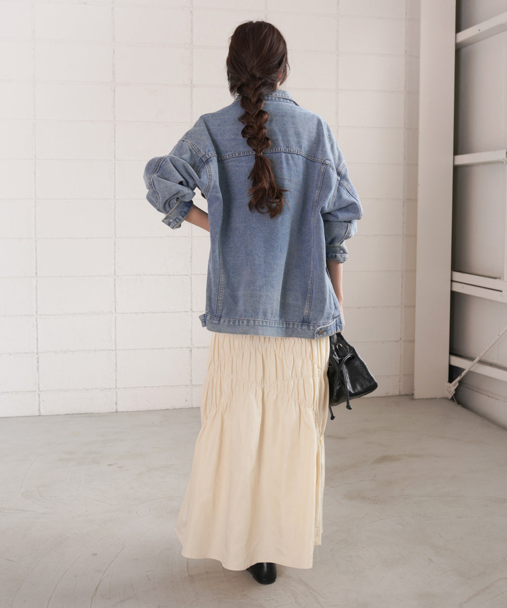 シャーリングギャザースカート