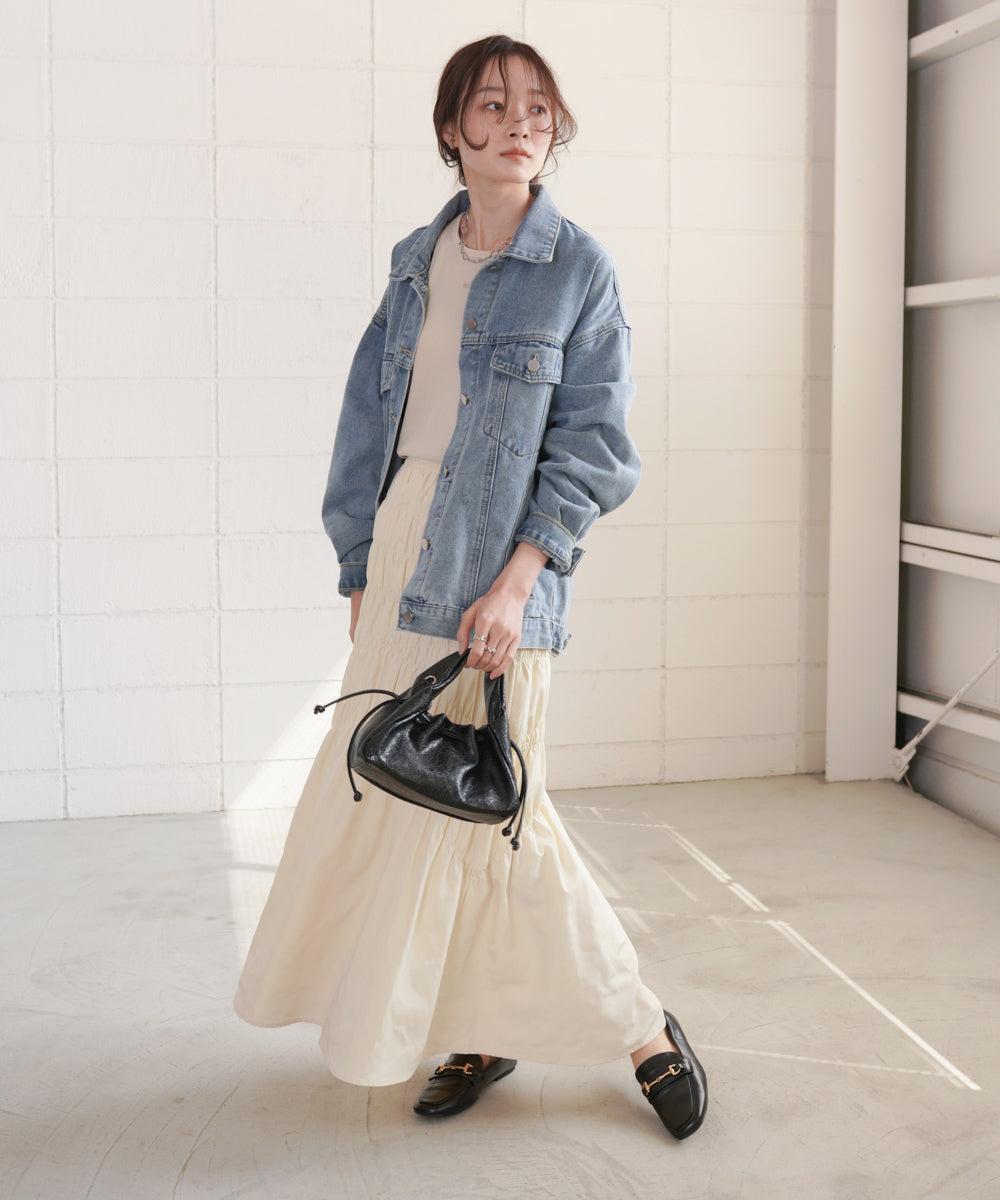 シャーリングギャザースカート