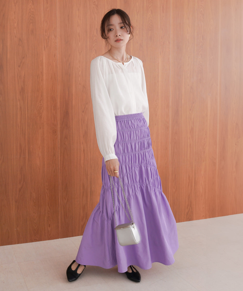 シャーリングギャザースカート