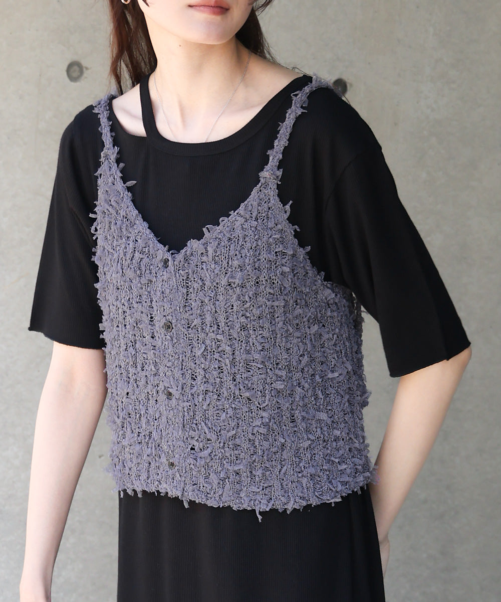 【LOOK掲載/2025SS】チュールリボンヤーンキャミソール