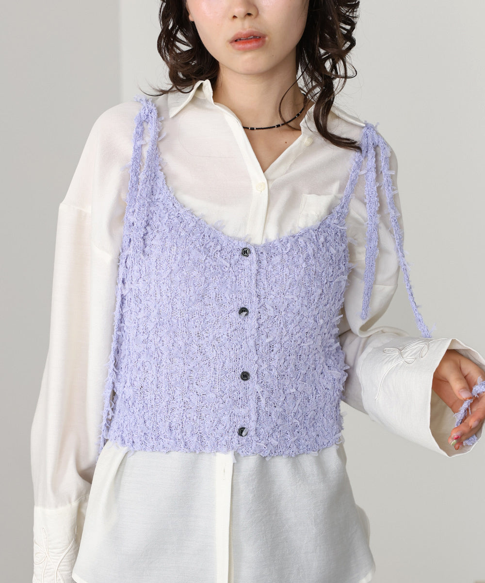 【LOOK掲載/2025SS】チュールリボンヤーンキャミソール