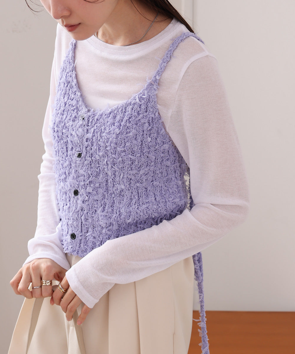 【LOOK掲載/2025SS】チュールリボンヤーンキャミソール