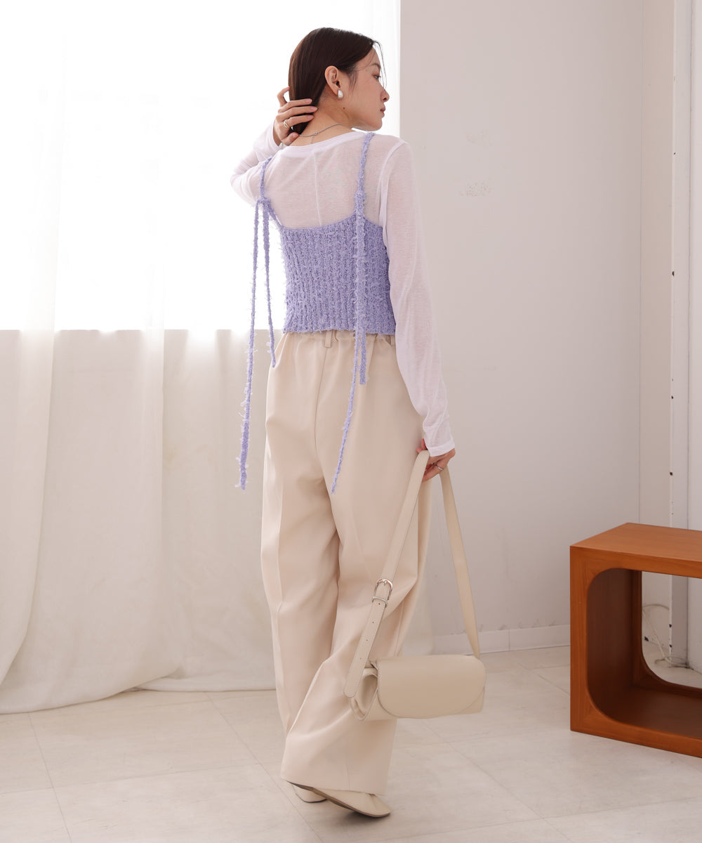 【LOOK掲載/2025SS】チュールリボンヤーンキャミソール