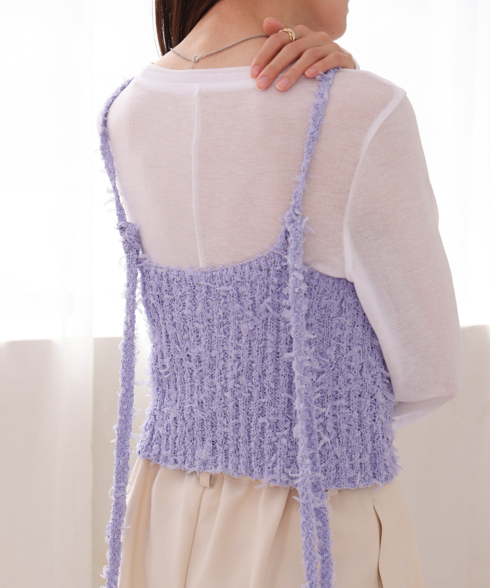 【LOOK掲載/2025SS】チュールリボンヤーンキャミソール