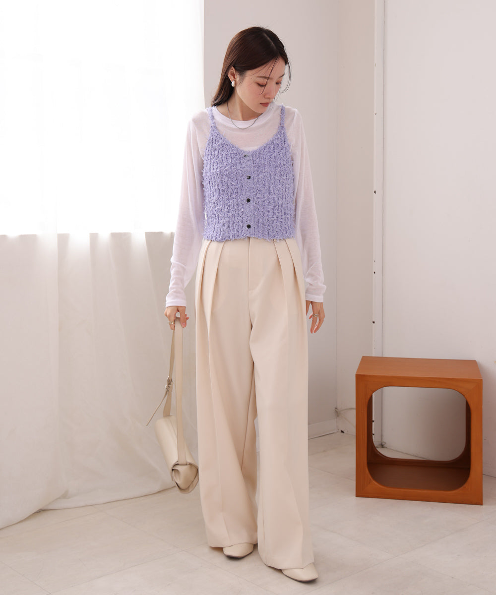 【LOOK掲載/2025SS】チュールリボンヤーンキャミソール