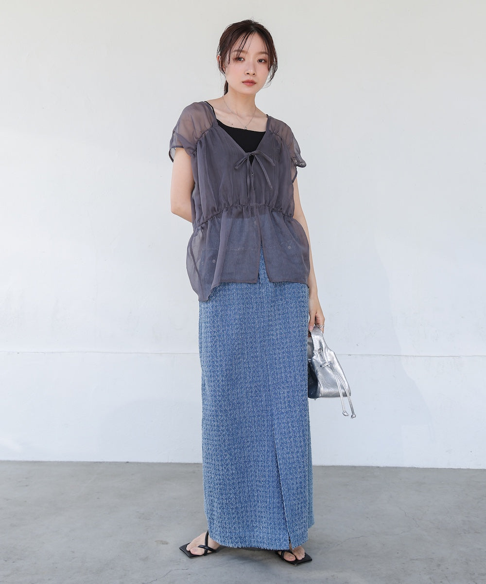 前後2WAYギャザーブラウス