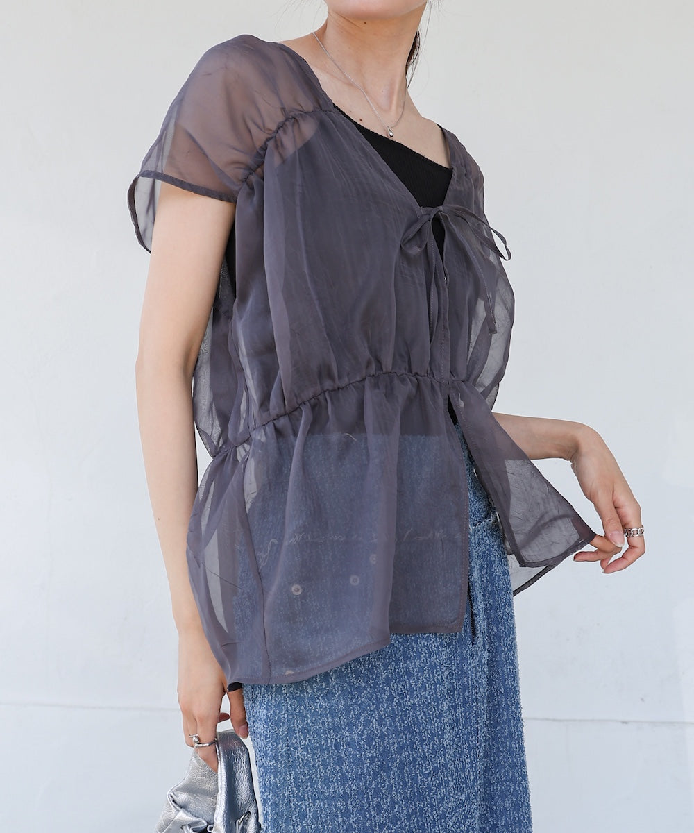 前後2WAYギャザーブラウス