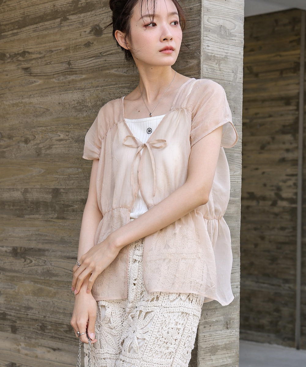 前後2WAYギャザーブラウス