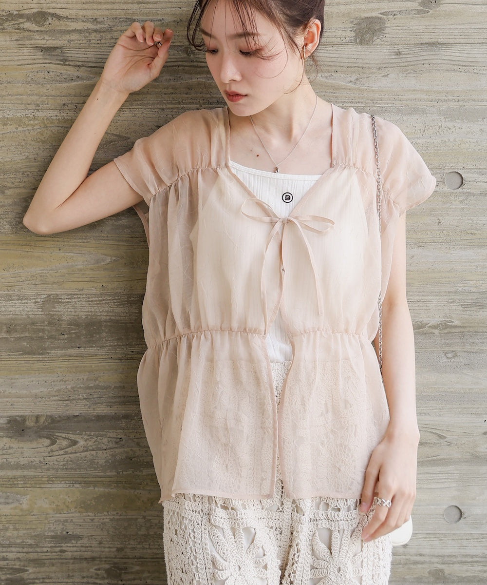 前後2WAYギャザーブラウス