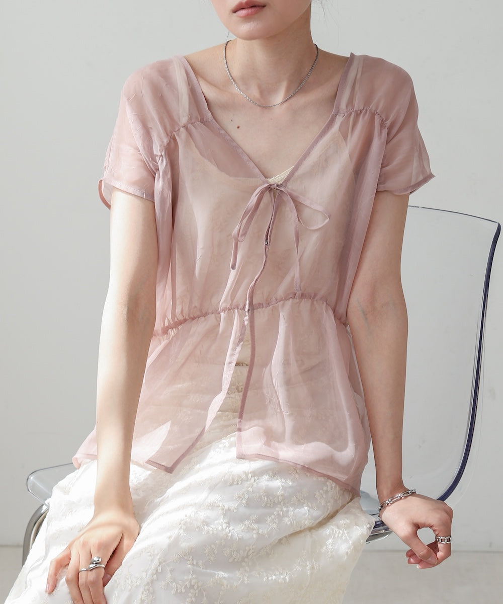 前後2WAYギャザーブラウス