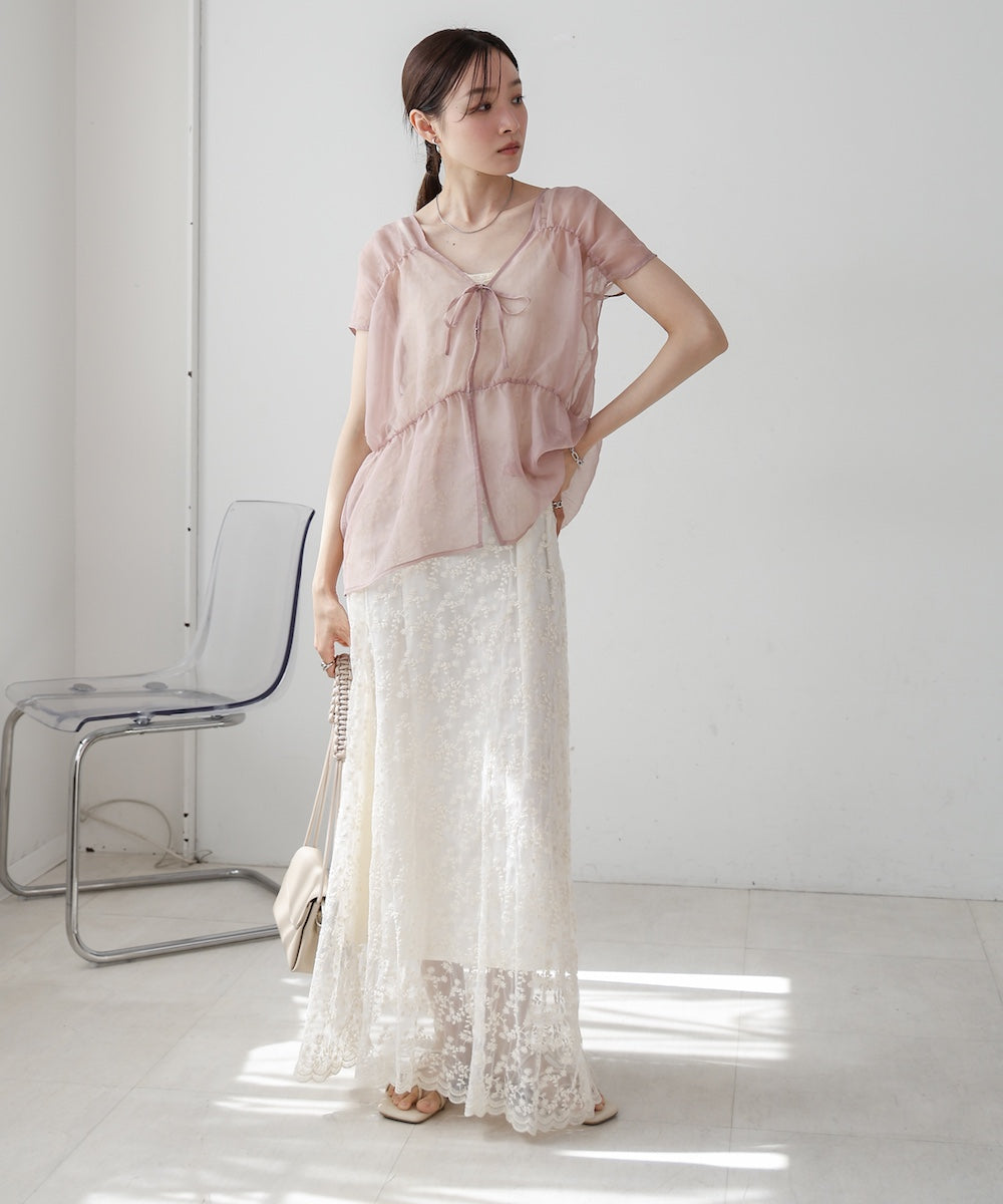 前後2WAYギャザーブラウス