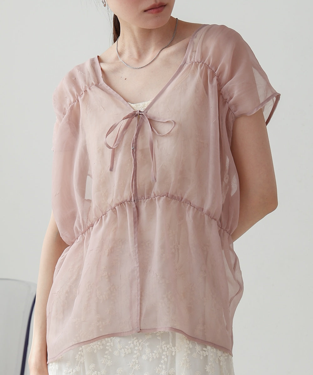前後2WAYギャザーブラウス