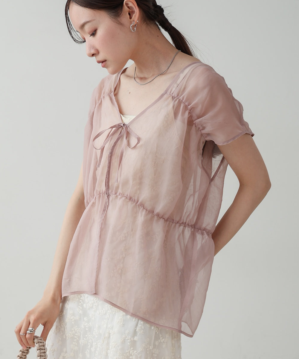前後2WAYギャザーブラウス