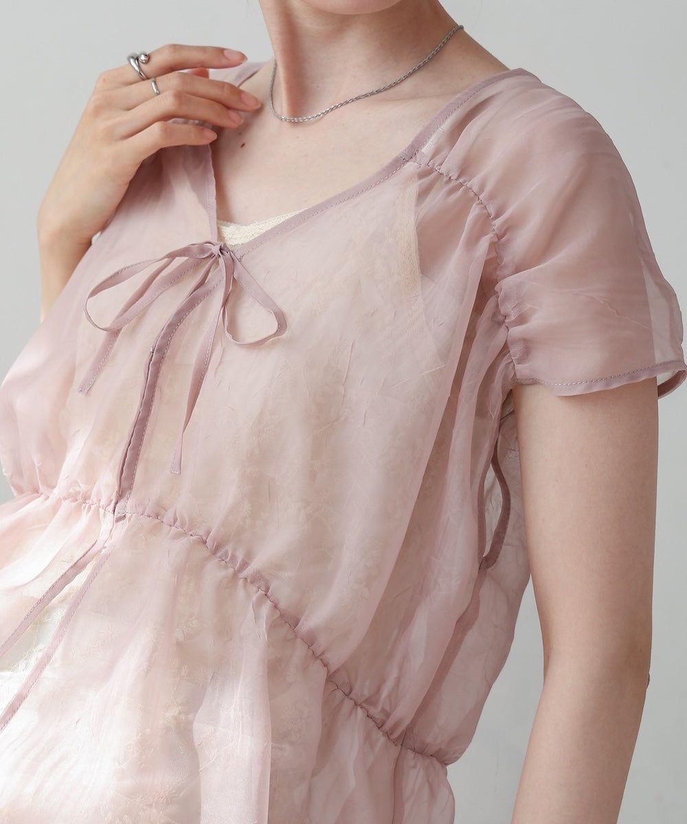 前後2WAYギャザーブラウス