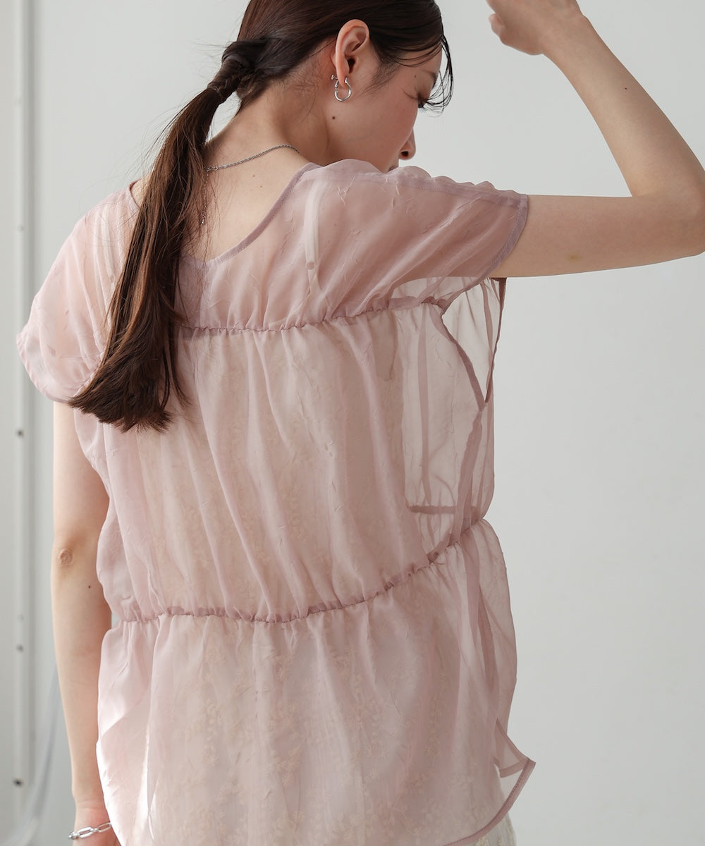 前後2WAYギャザーブラウス