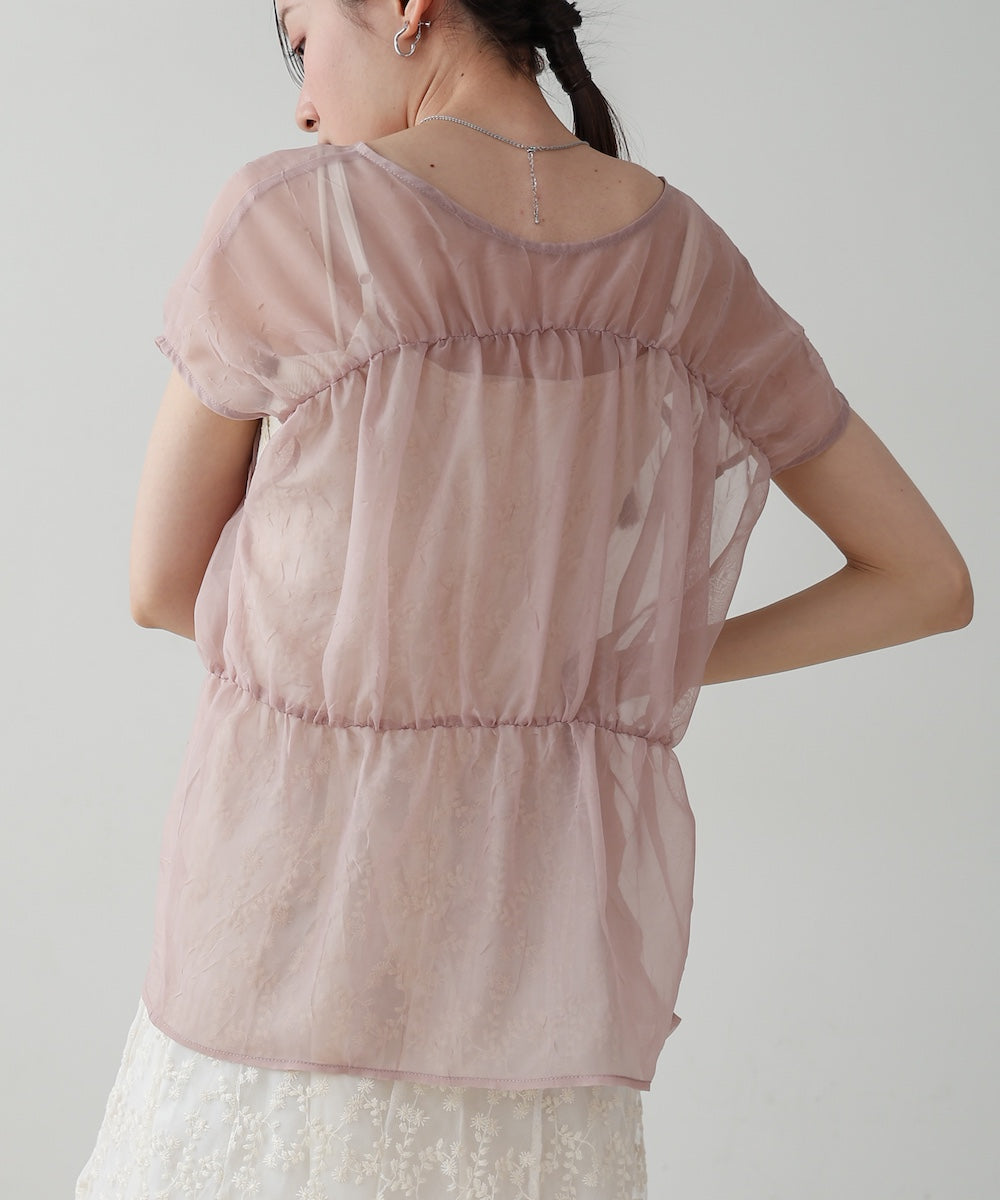 前後2WAYギャザーブラウス