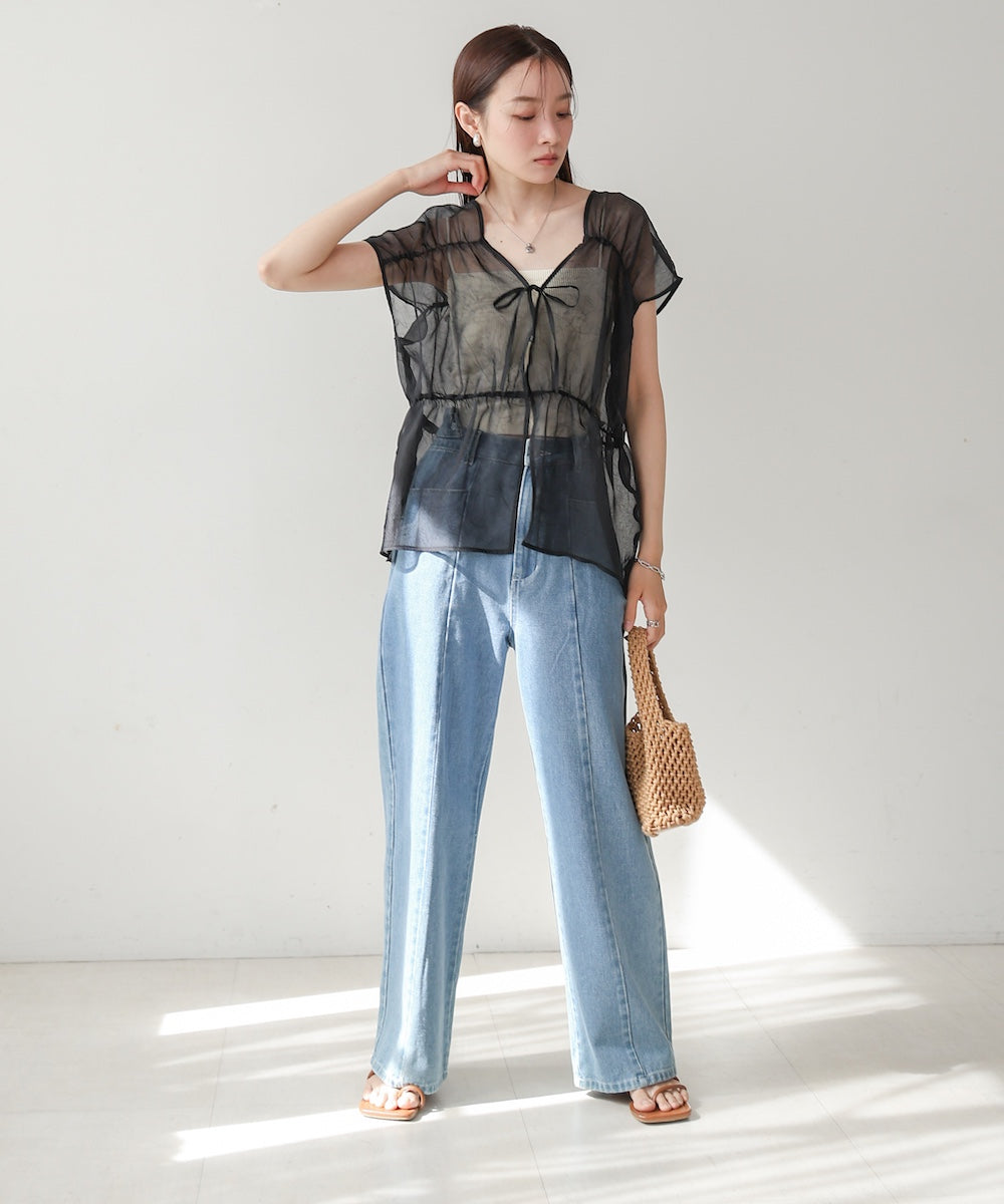 前後2WAYギャザーブラウス