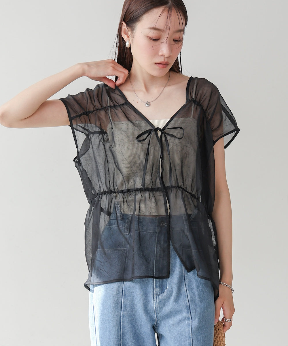 前後2WAYギャザーブラウス