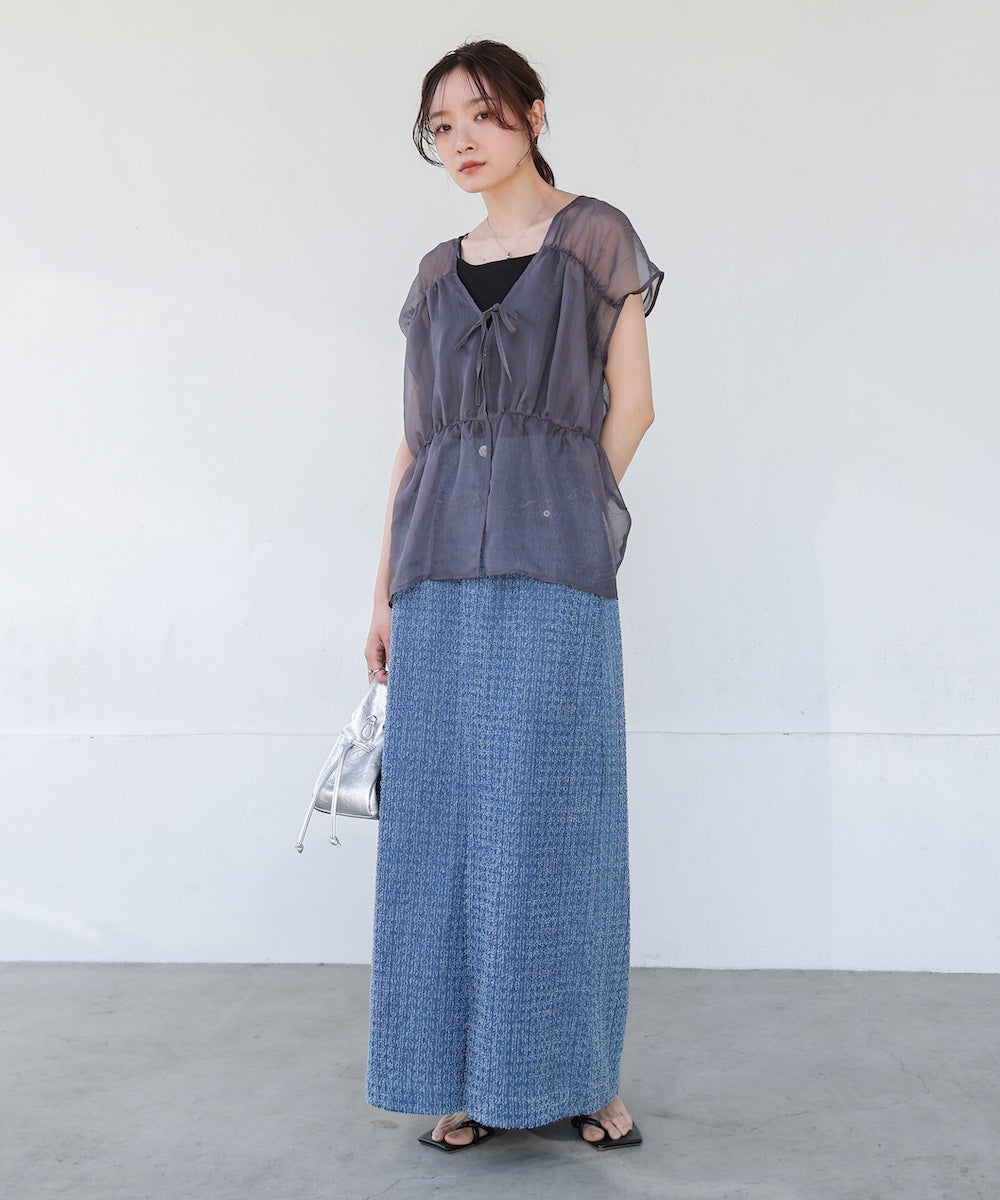 前後2WAYギャザーブラウス