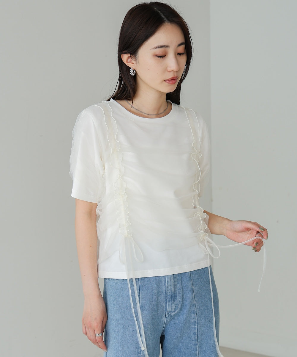 チュールギャザーTシャツ