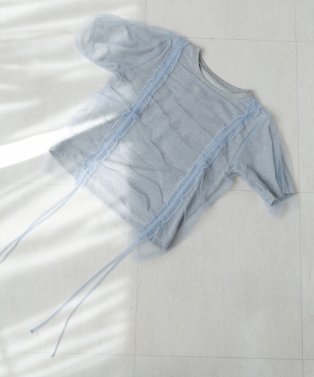 チュールギャザーTシャツ