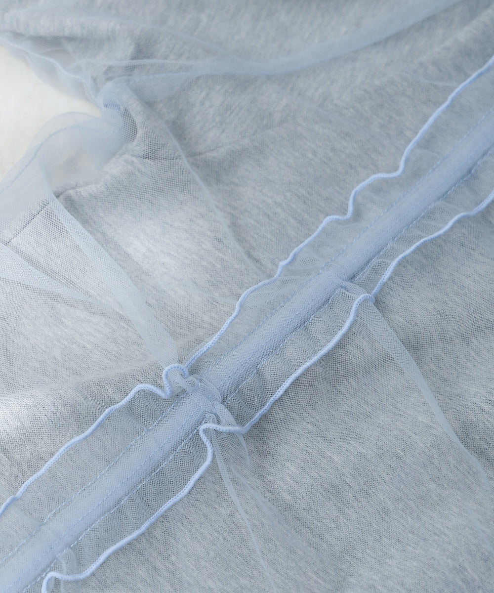 チュールギャザーTシャツ