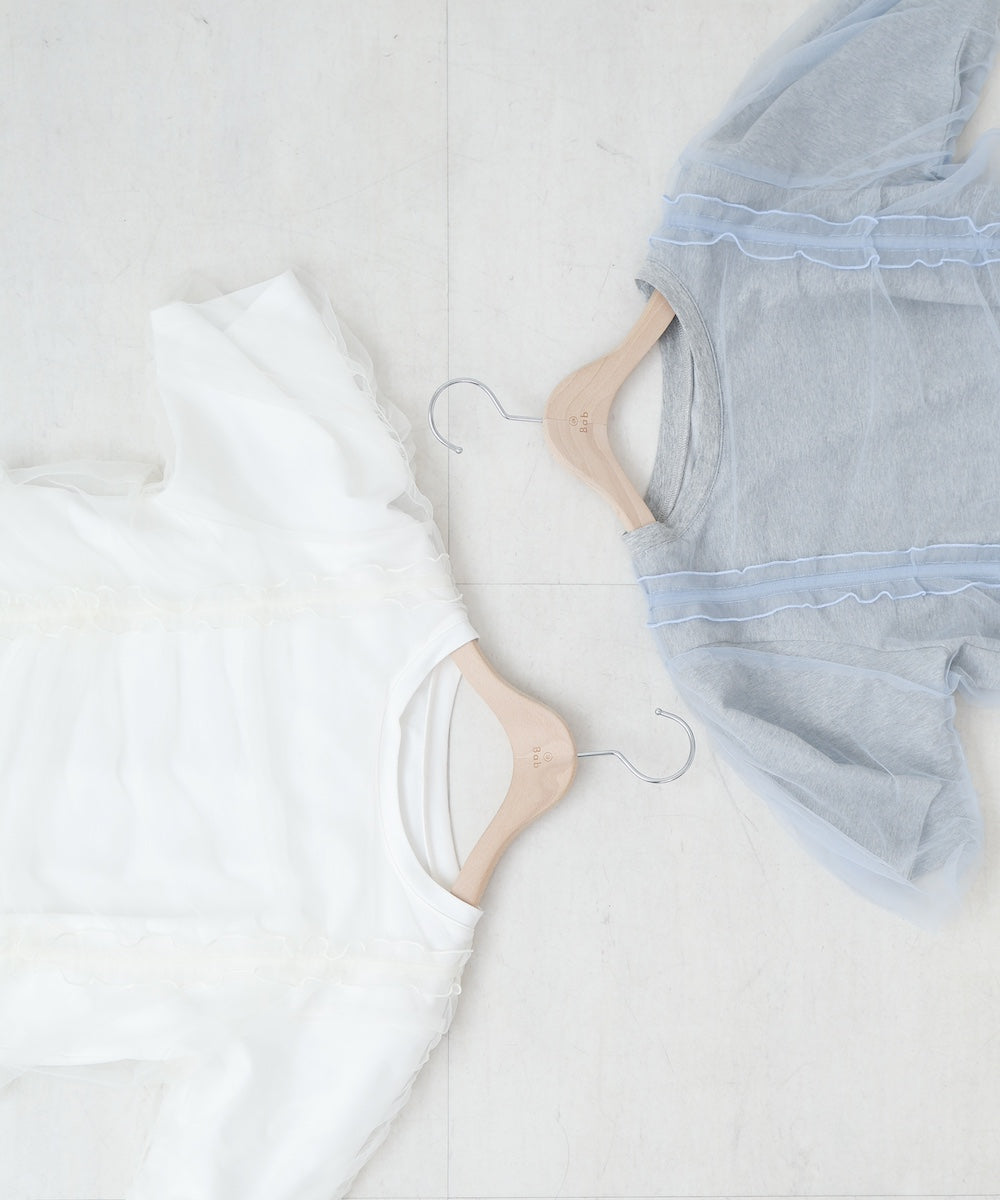 チュールギャザーTシャツ