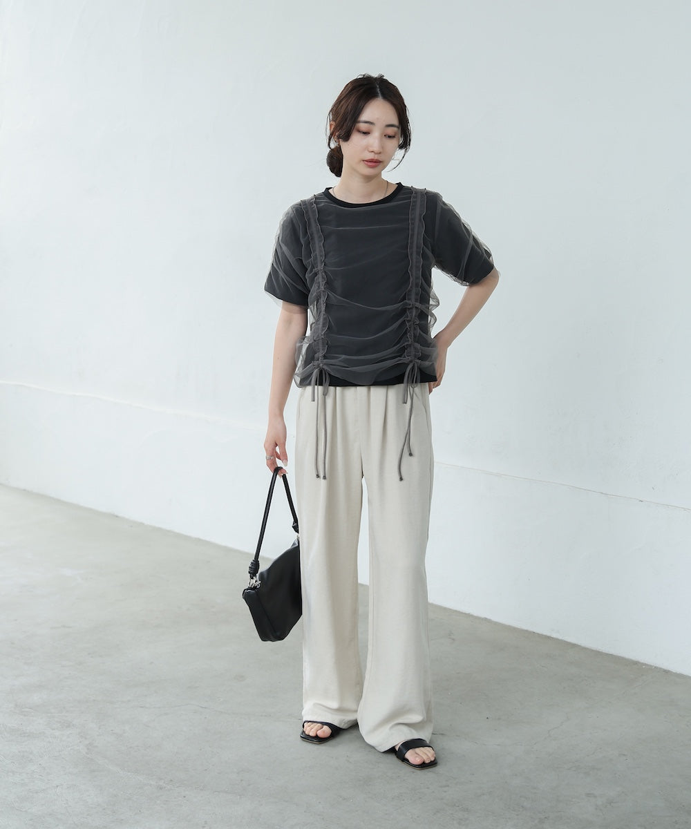 チュールギャザーTシャツ