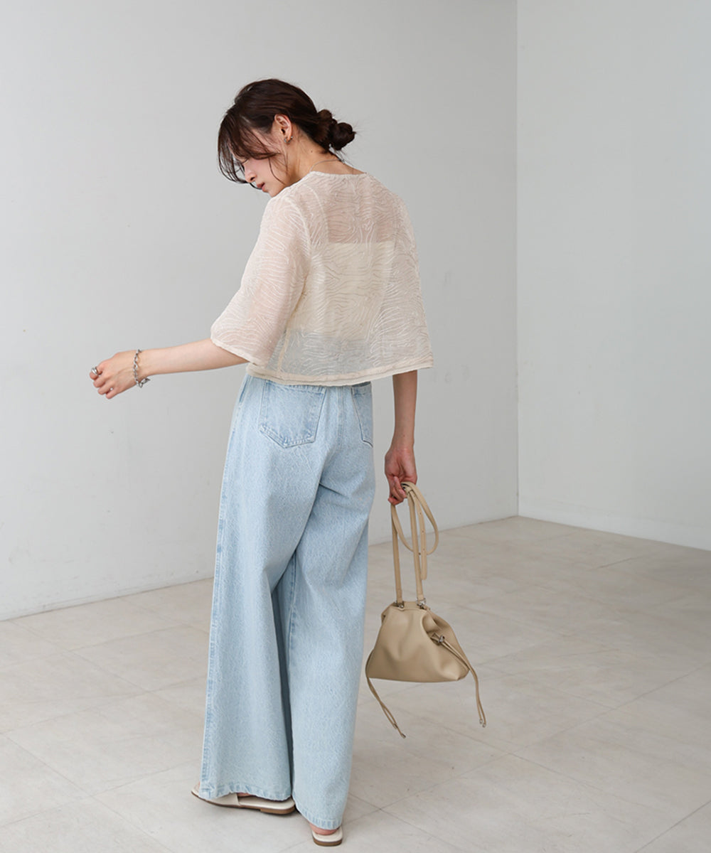 フロントホック刺繍ブラウスジャケット