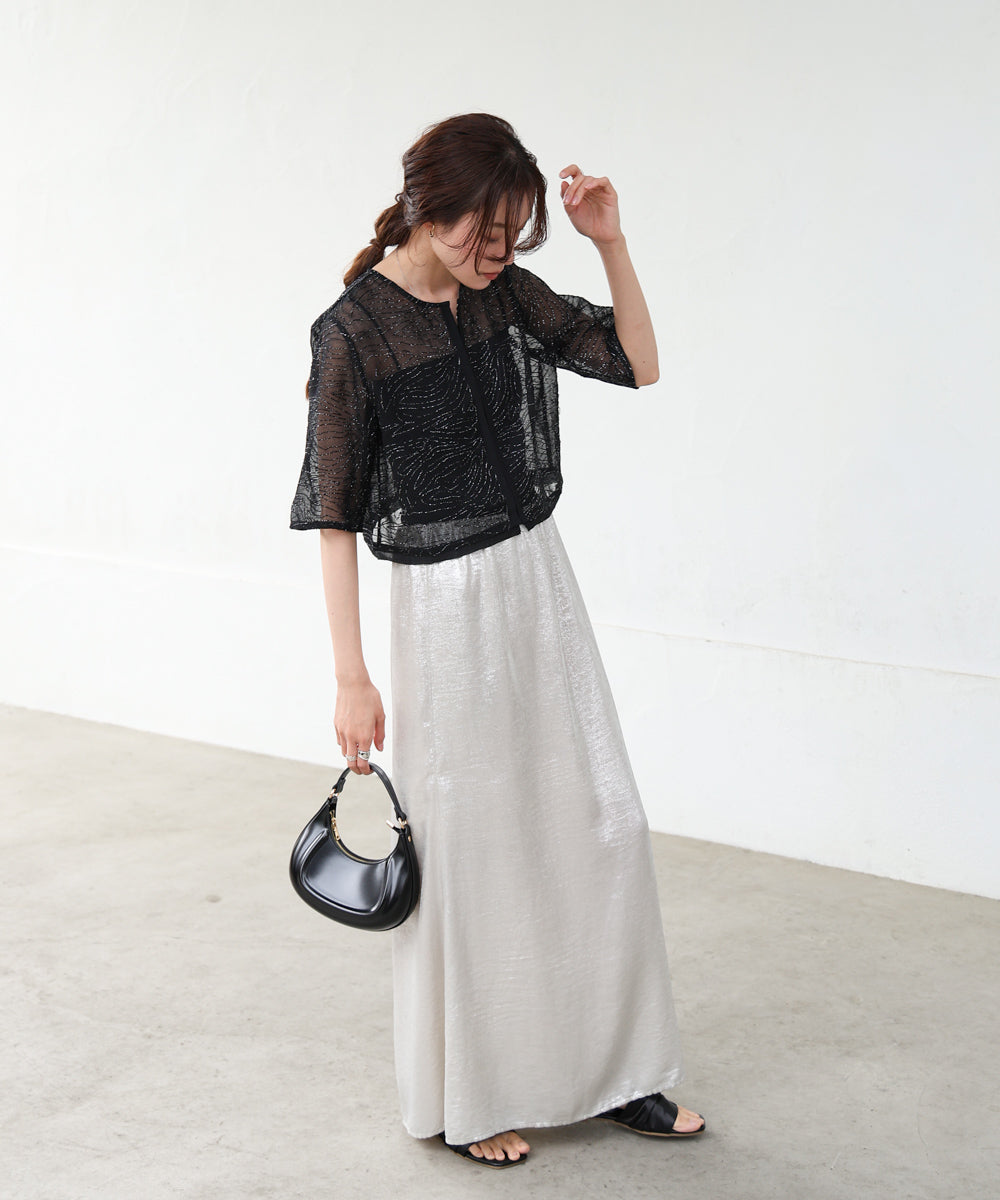 フロントホック刺繍ブラウスジャケット