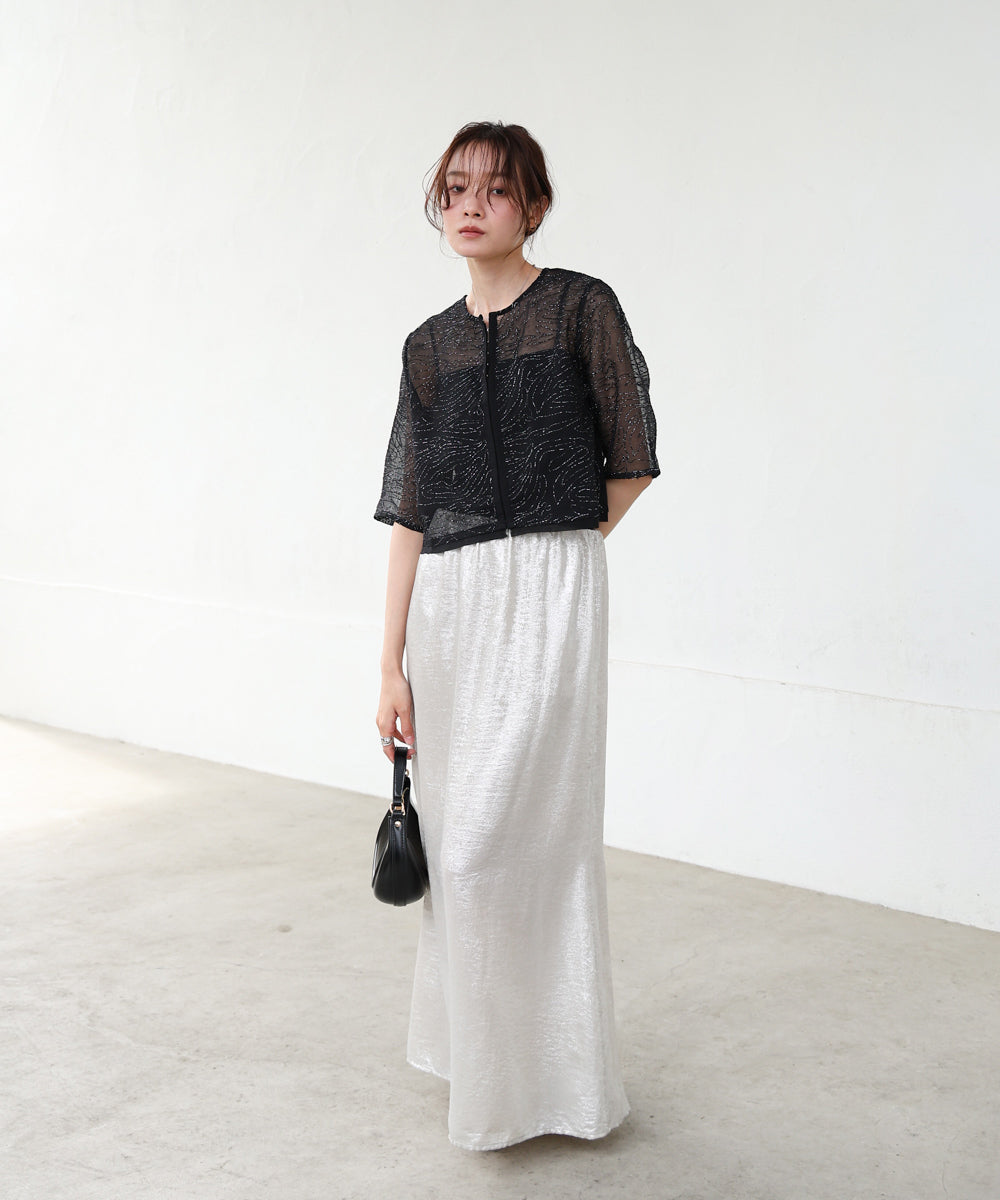 フロントホック刺繍ブラウスジャケット