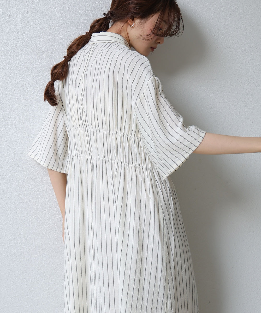 【S・Mサイズ展開】ビスチェ風シャツワンピース