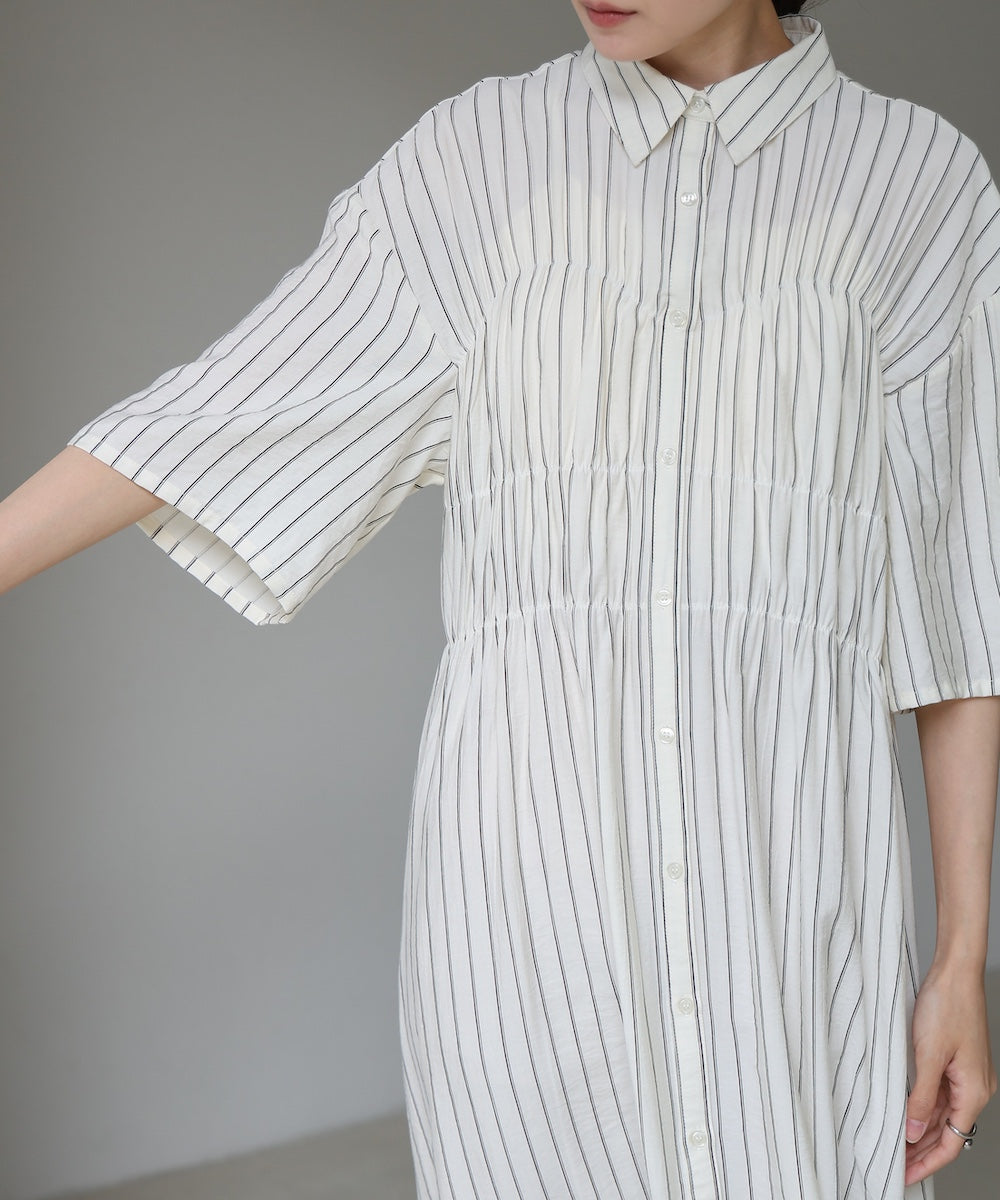 【S・Mサイズ展開】ビスチェ風シャツワンピース