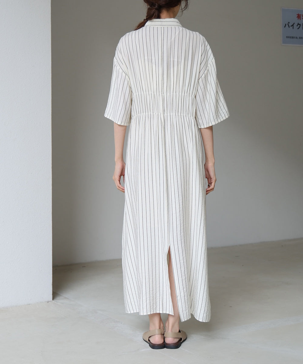 【S・Mサイズ展開】ビスチェ風シャツワンピース