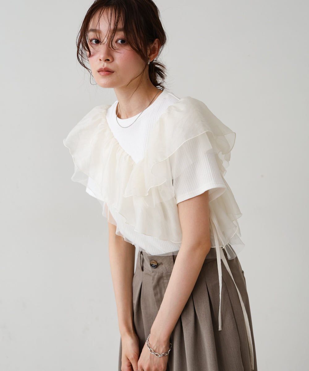 アシメフリルドッキングカットソー