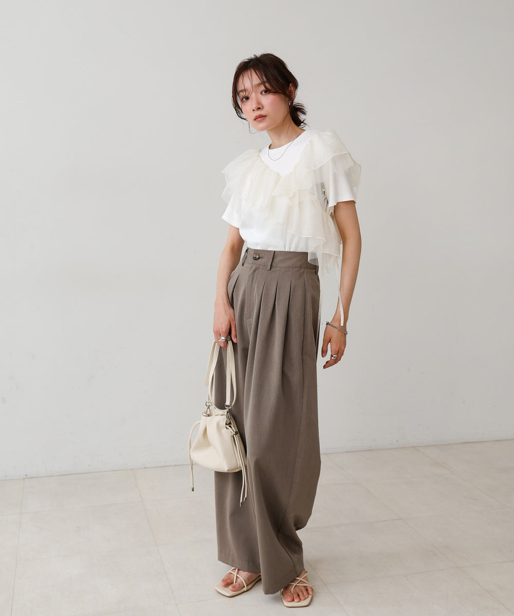 アシメフリルドッキングカットソー