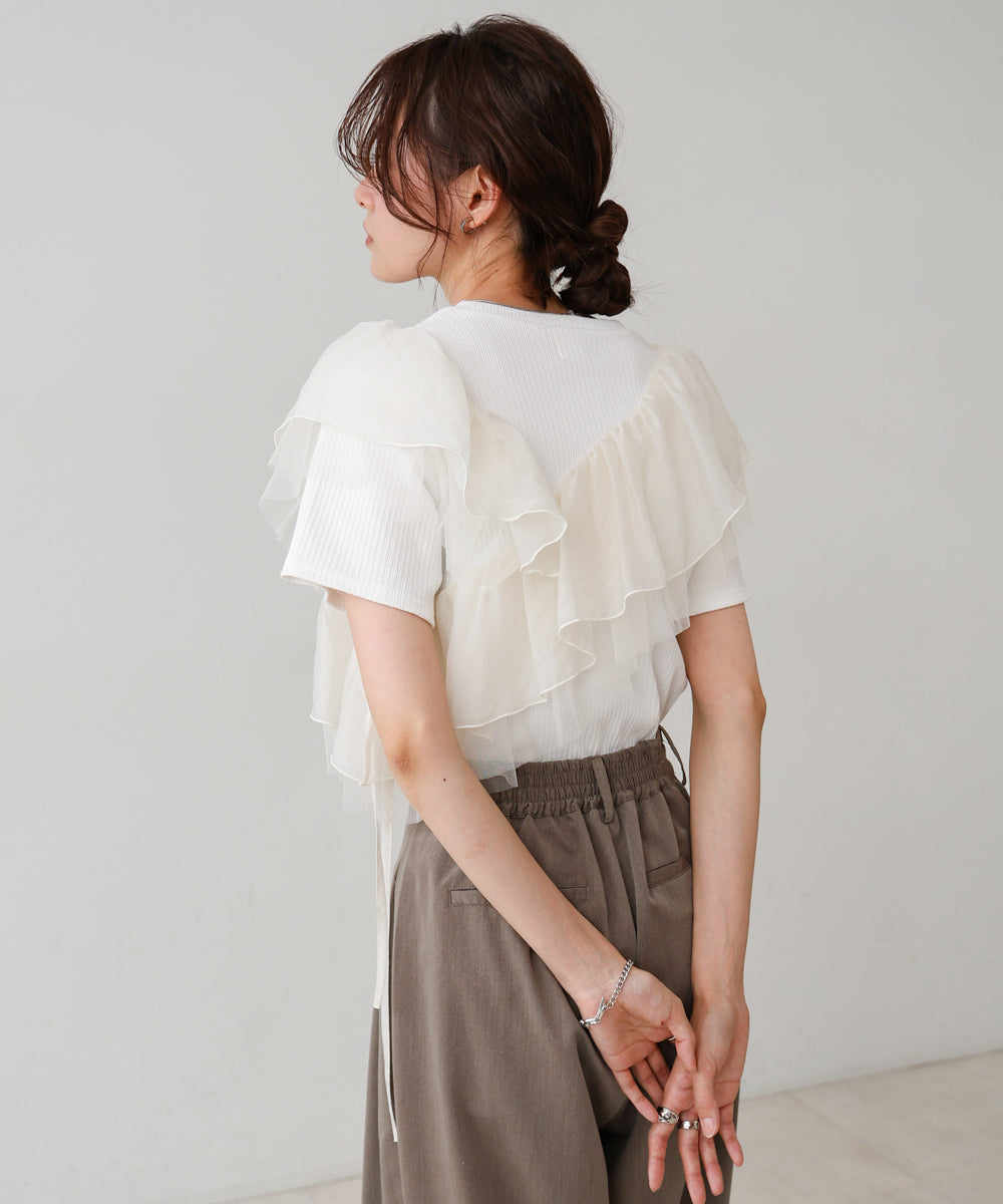 アシメフリルドッキングカットソー