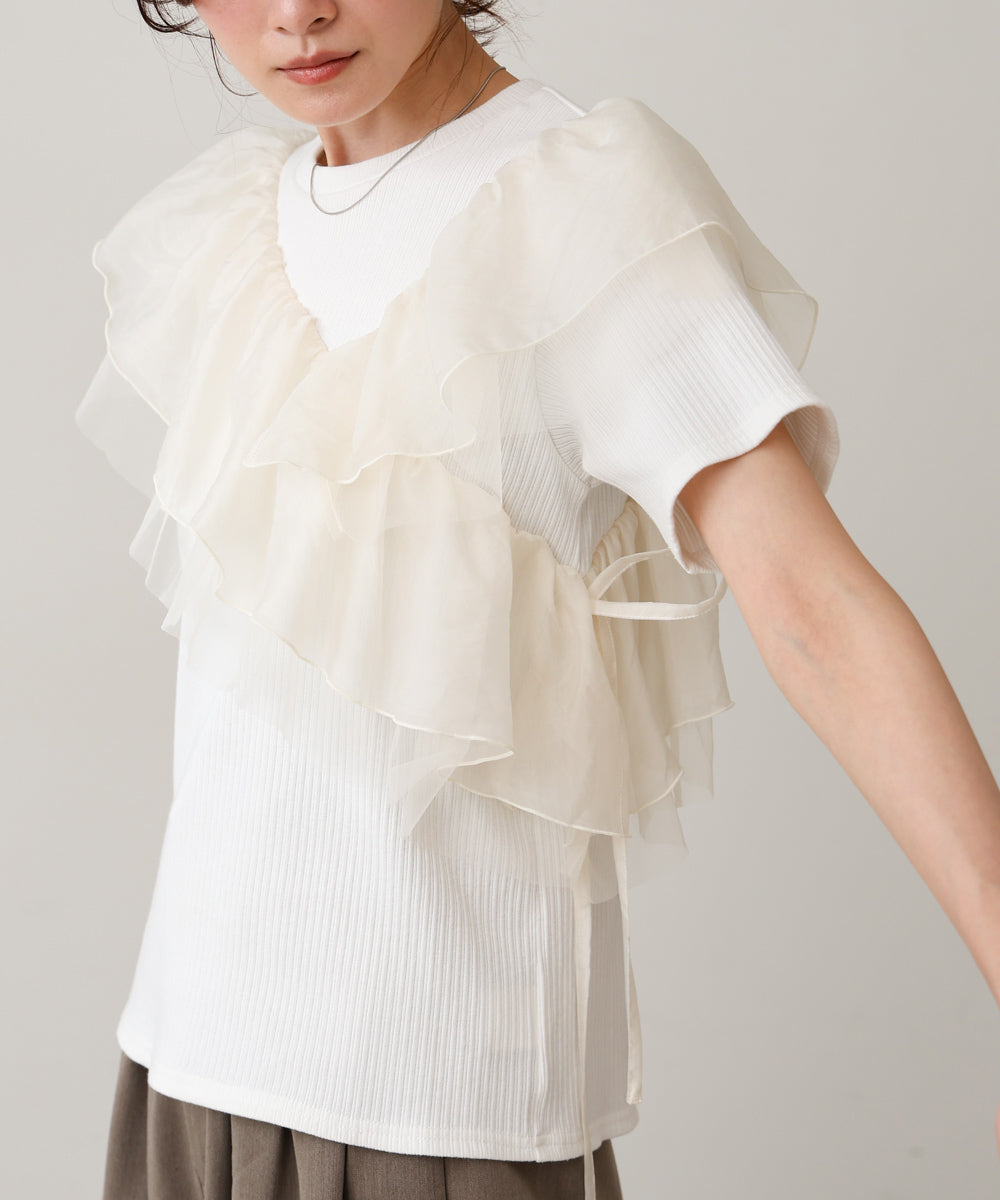 アシメフリルドッキングカットソー
