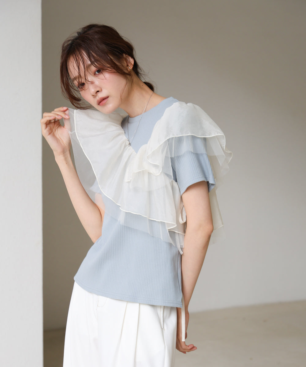 アシメフリルドッキングカットソー
