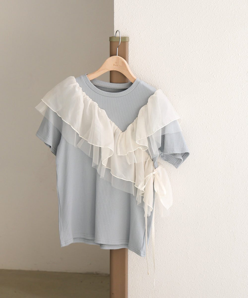 アシメフリルドッキングカットソー