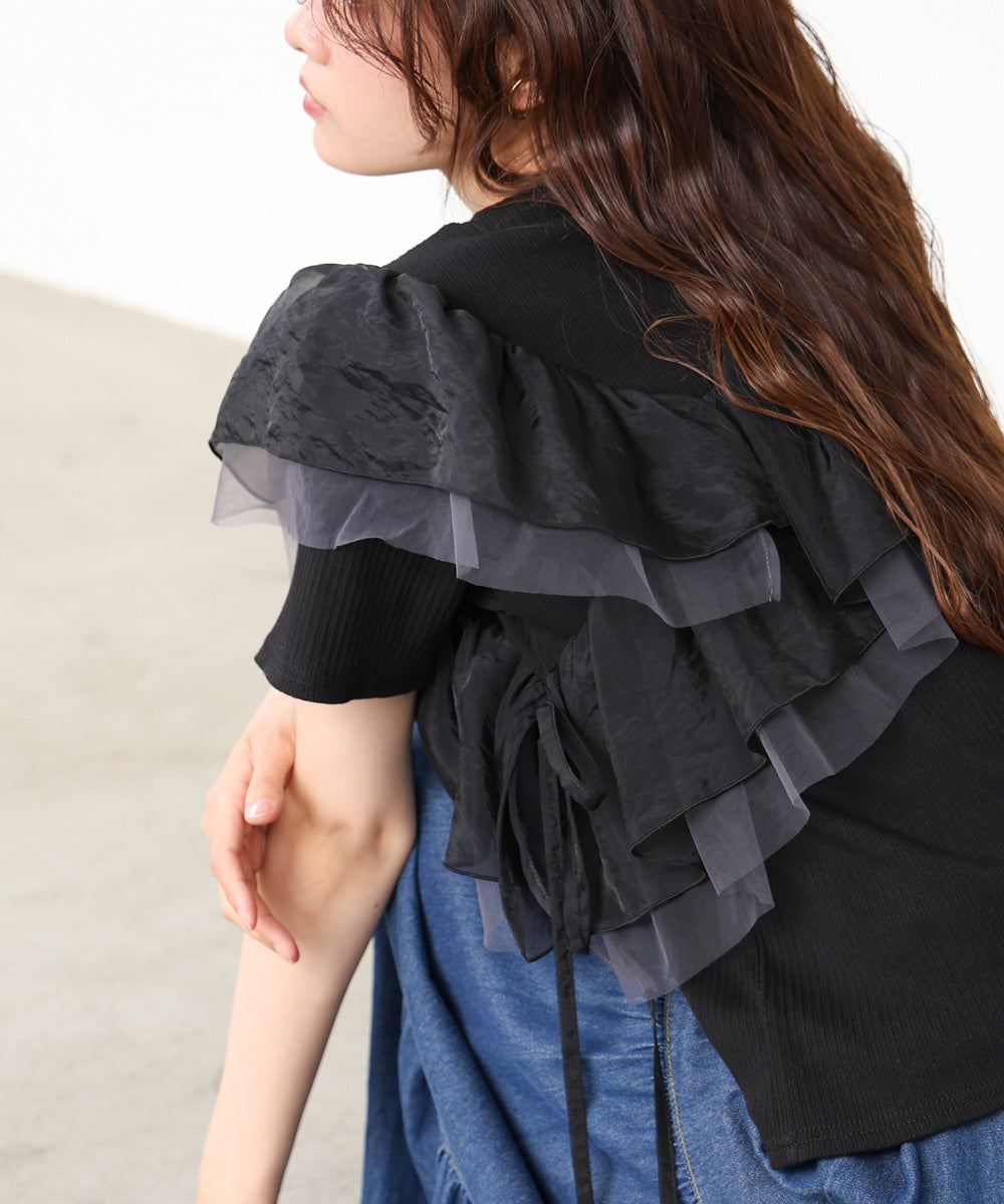 アシメフリルドッキングカットソー