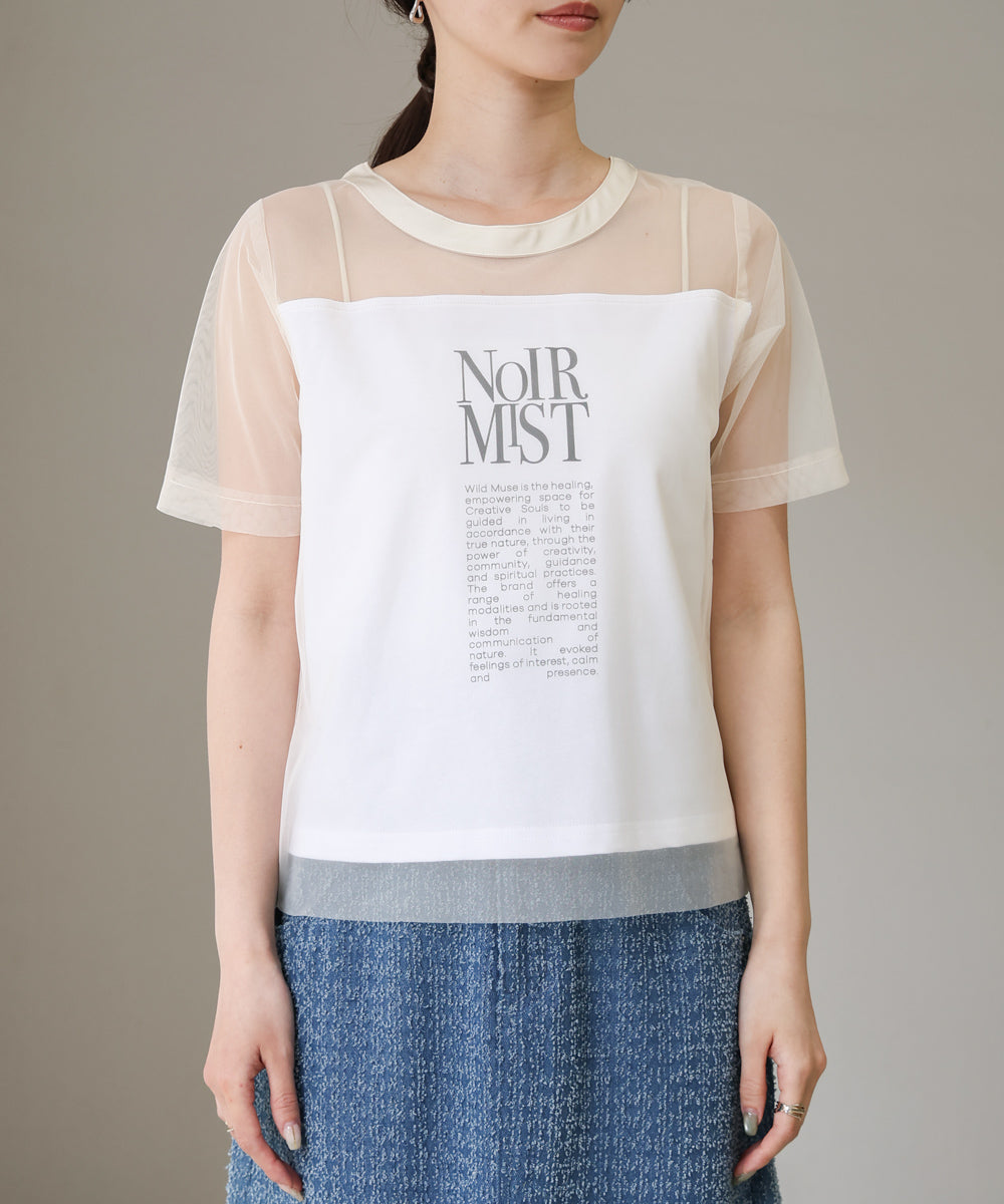 チュールレイヤードロゴTシャツ