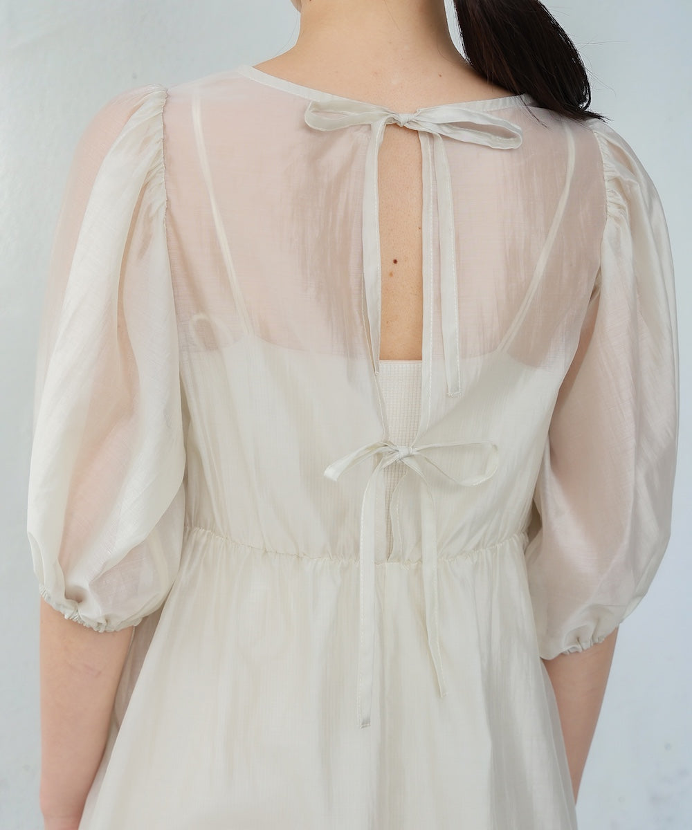 ビスチェ風シアーペプラムブラウス