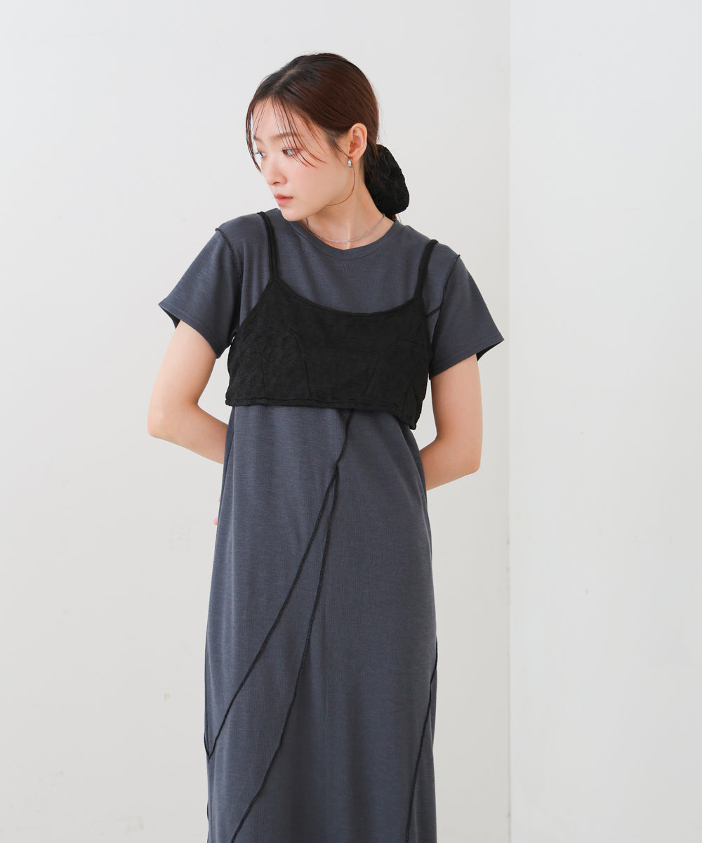 【S・Mサイズ展開】ビスチェセットメローワンピース