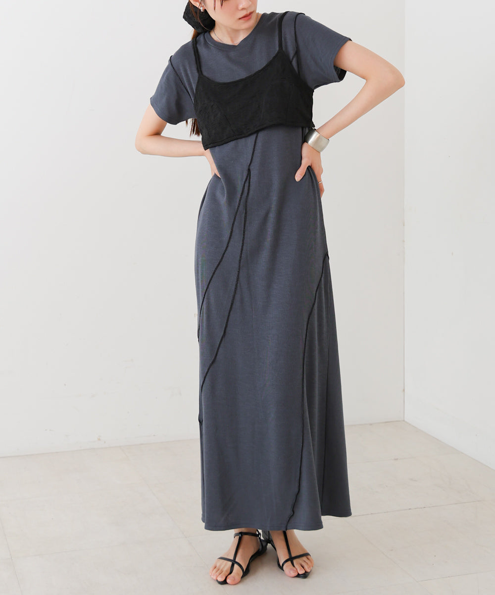 【S・Mサイズ展開】ビスチェセットメローワンピース