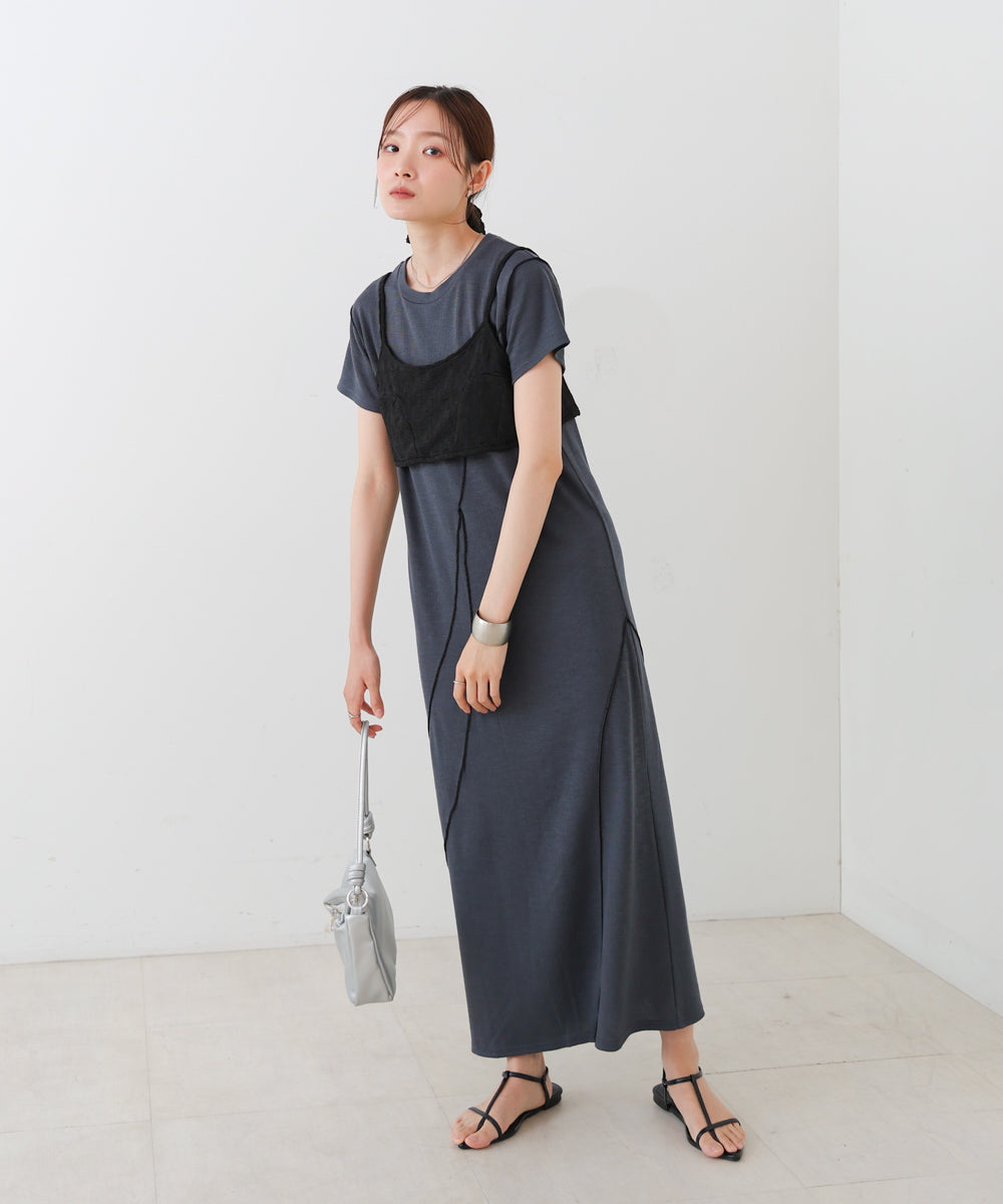 【S・Mサイズ展開】ビスチェセットメローワンピース