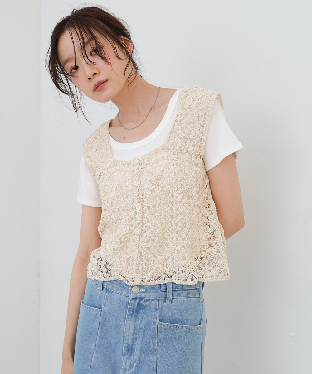 前後2WAYボタン付ビスチェ